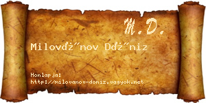 Milovánov Döniz névjegykártya